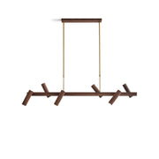 Konnect Wood Chandelier in a modern organic design, showing its modular structure.
