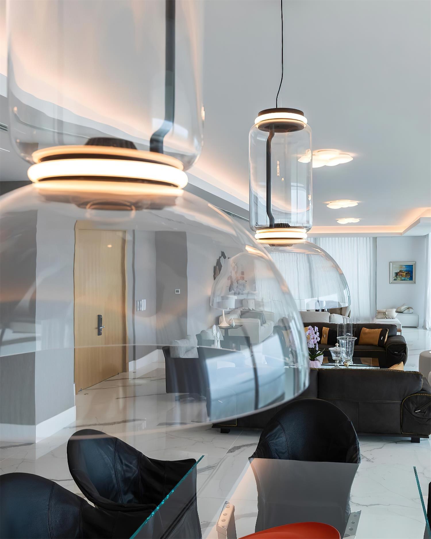 Virelo Stacked Glass Cylinder Pendant Light