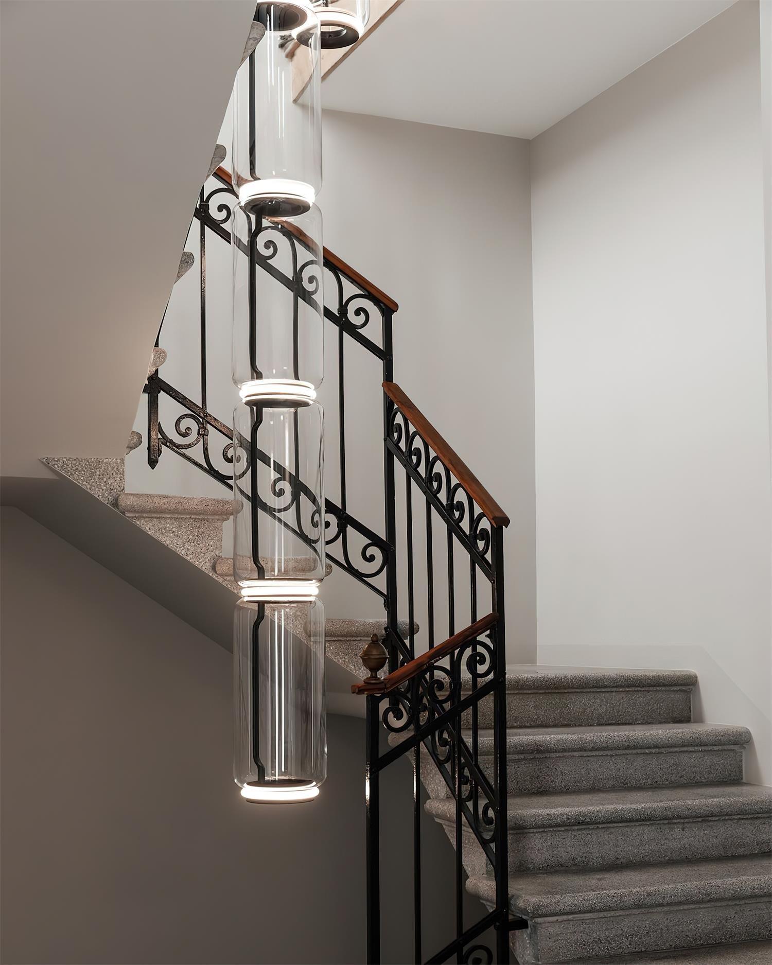 Virelo Stacked Glass Cylinder Pendant Light