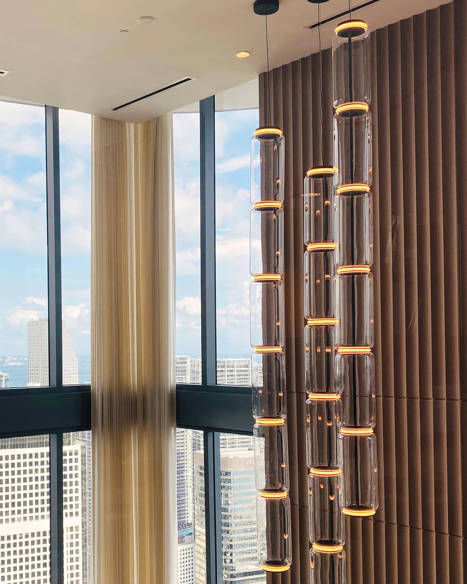 Virelo Stacked Glass Cylinder Pendant Light
