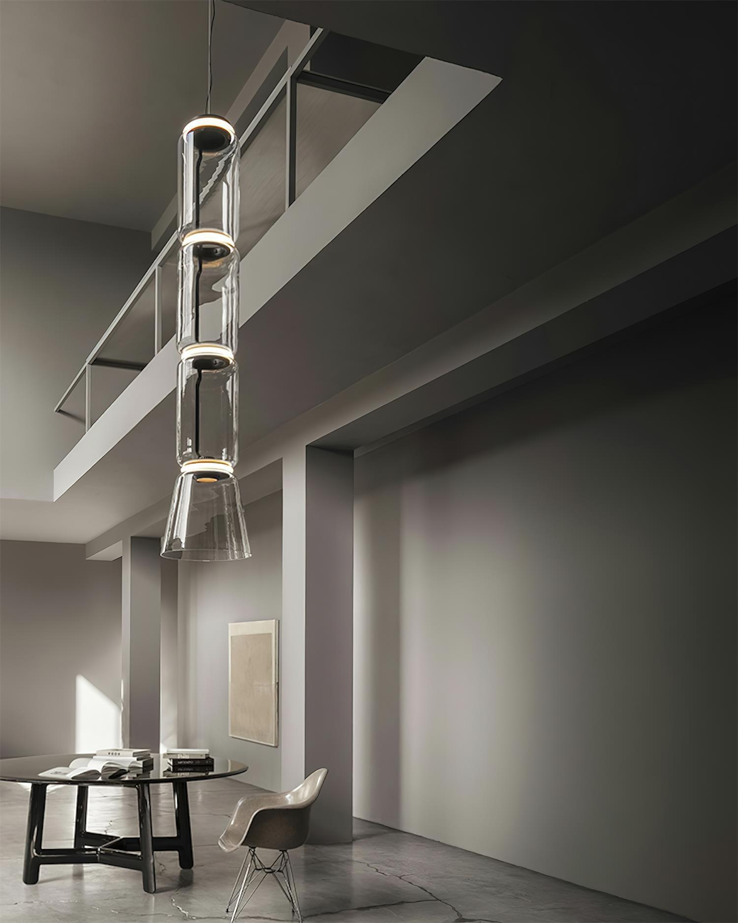 Virelo Stacked Glass Cylinder Pendant Light