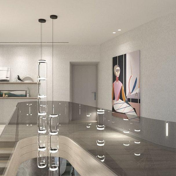 Virelo Stacked Glass Cylinder Pendant Light