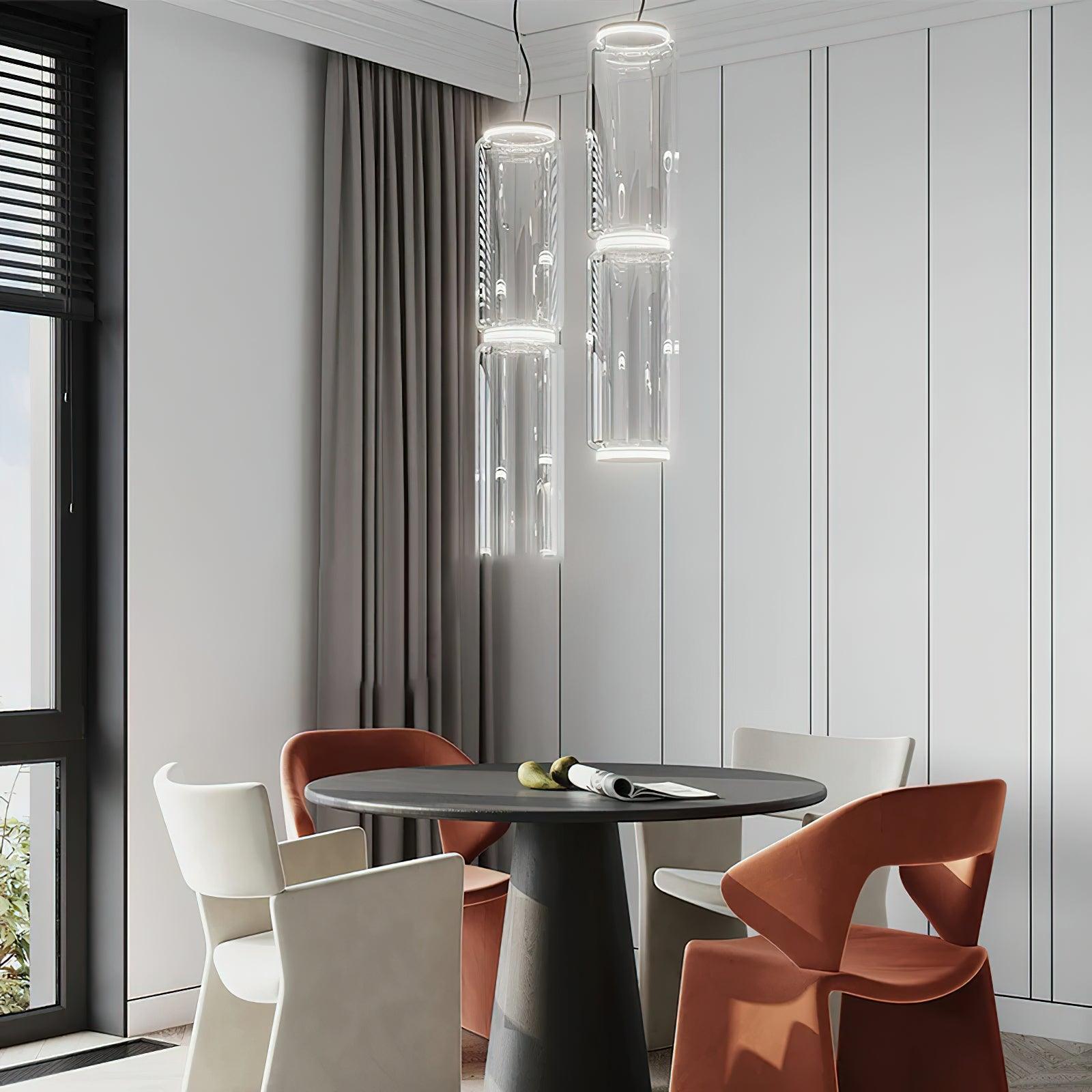 Virelo Stacked Glass Cylinder Pendant Light