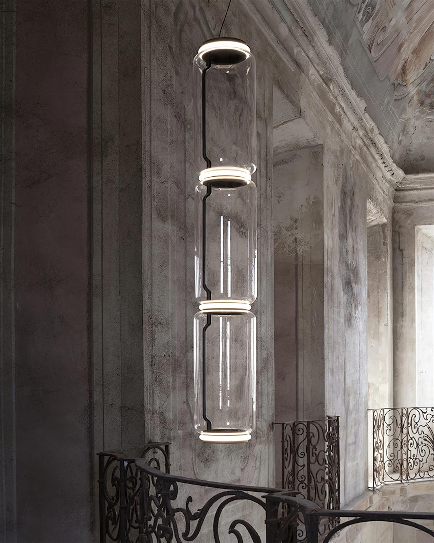 Virelo Stacked Glass Cylinder Pendant Light