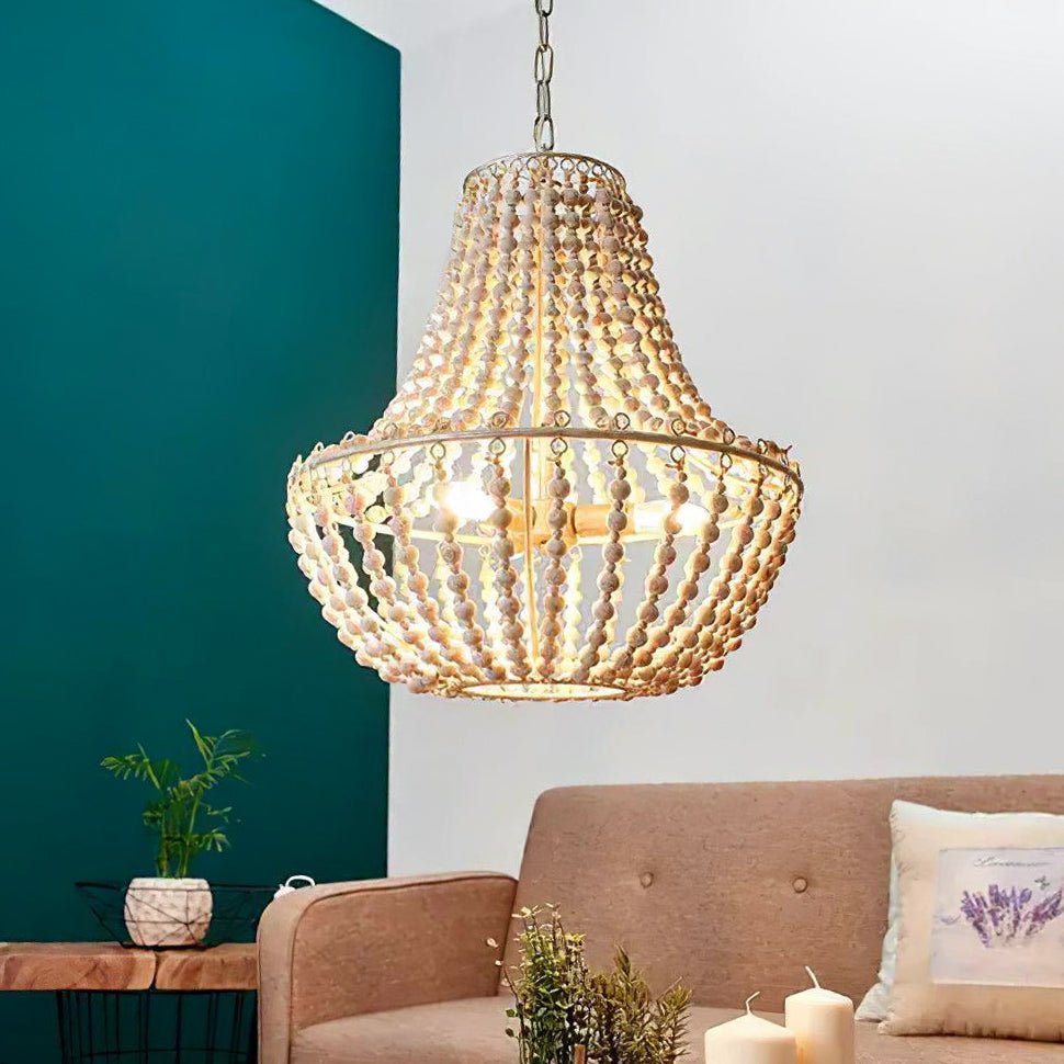 Aglo Chandelier Wood Organic Relaxed-Neutral Decor