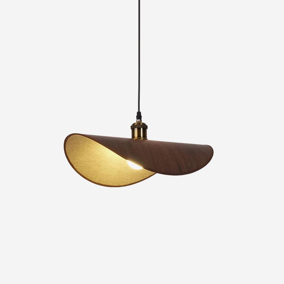 Pendant Lamp Linen Fabric Shade Wood
