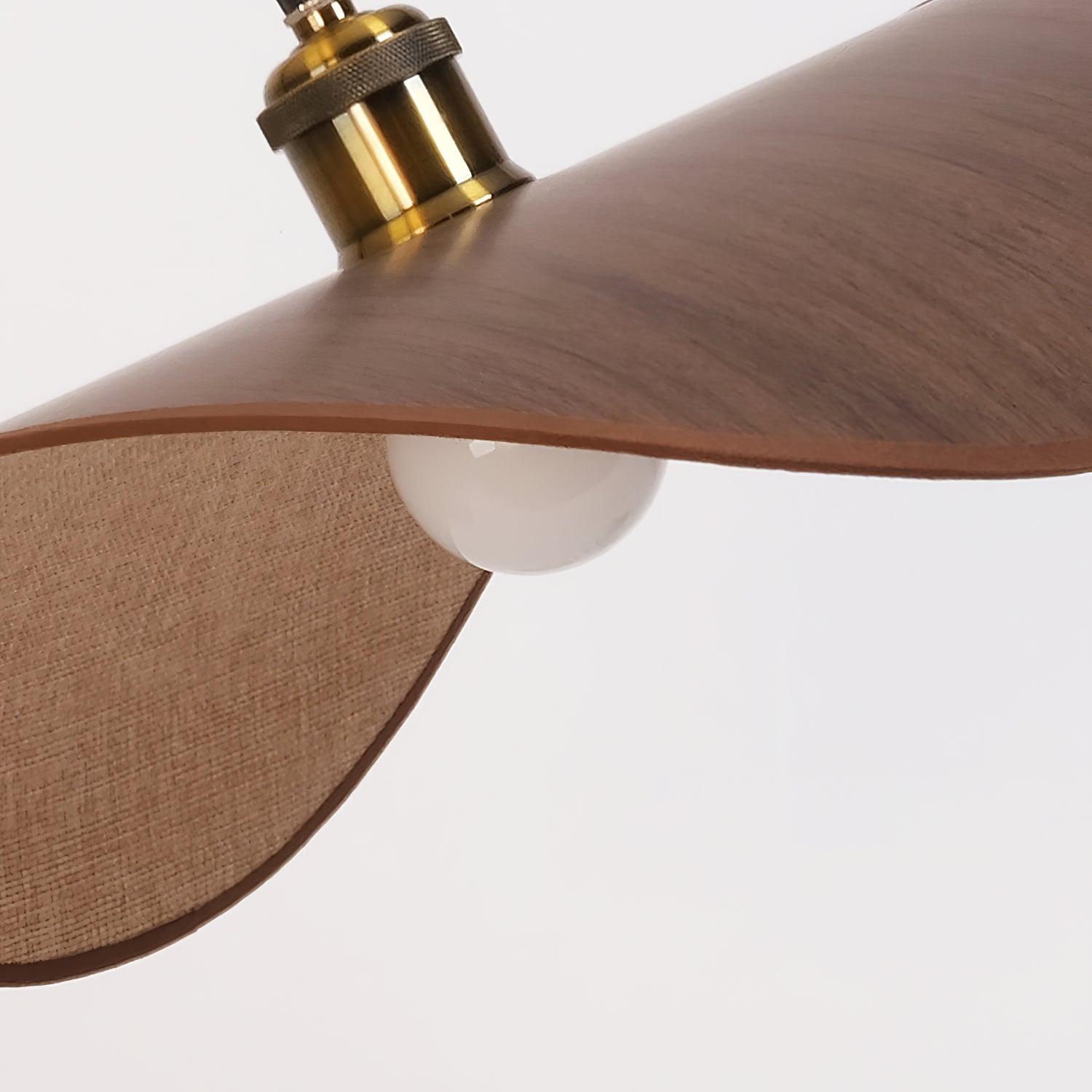 Pendant Lamp Linen Fabric Shade Wood