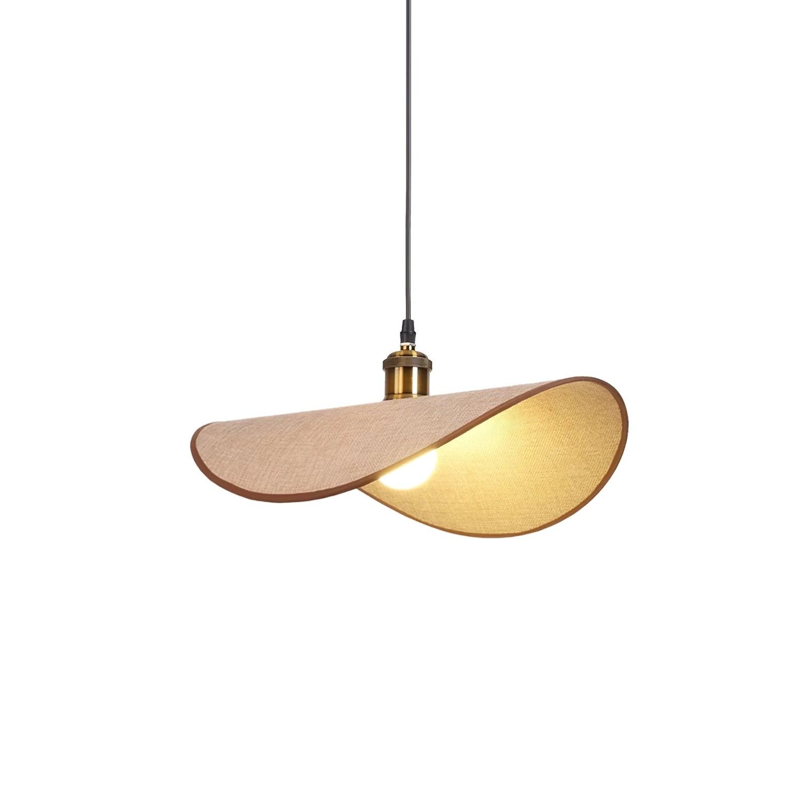 Pendant Lamp Linen Fabric Shade Wood