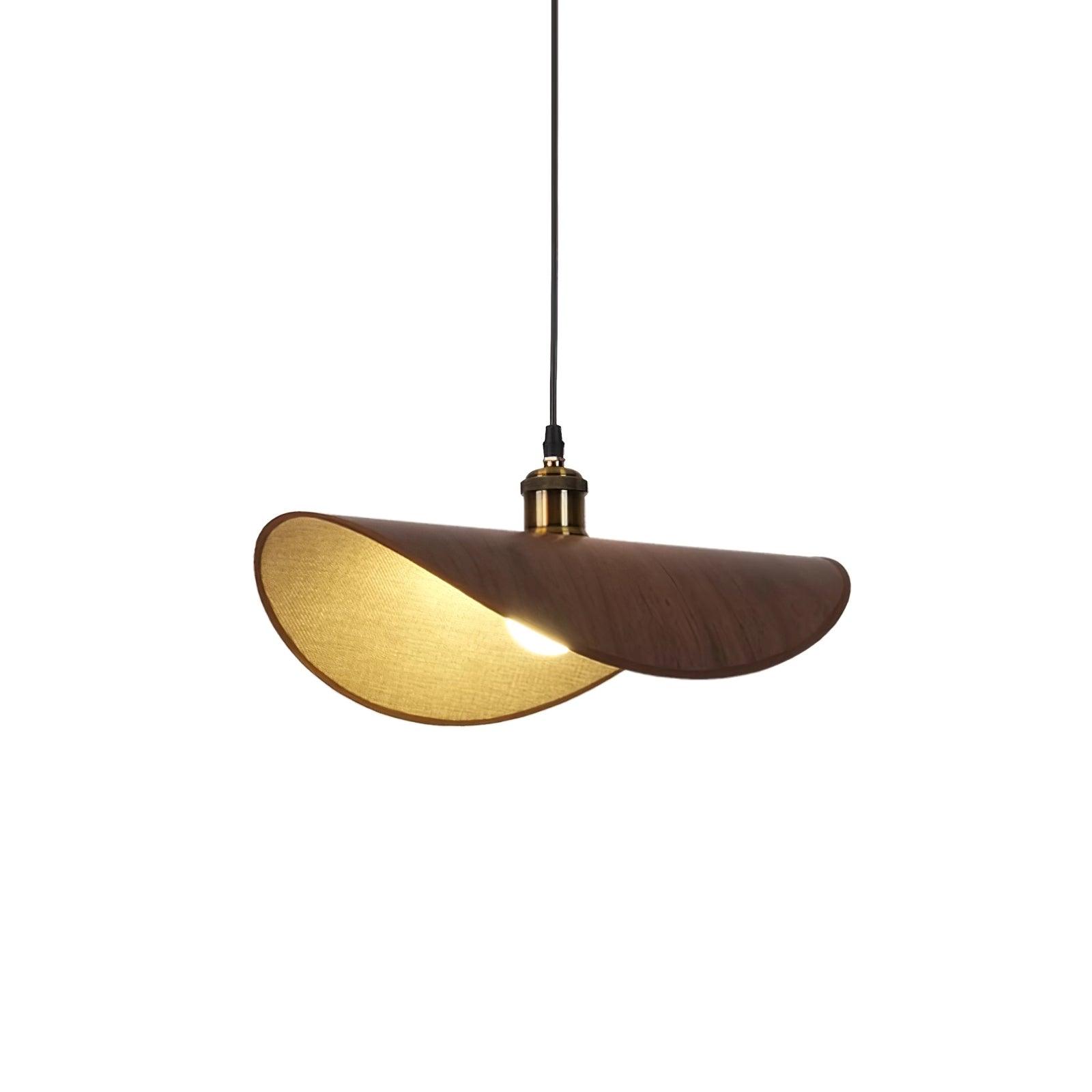 Pendant Lamp Linen Fabric Shade Wood