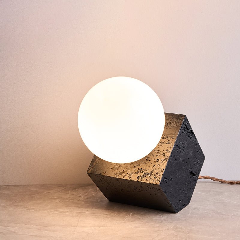 Milo Minimalist Black Travertine Table Lamp-Neutral Decor