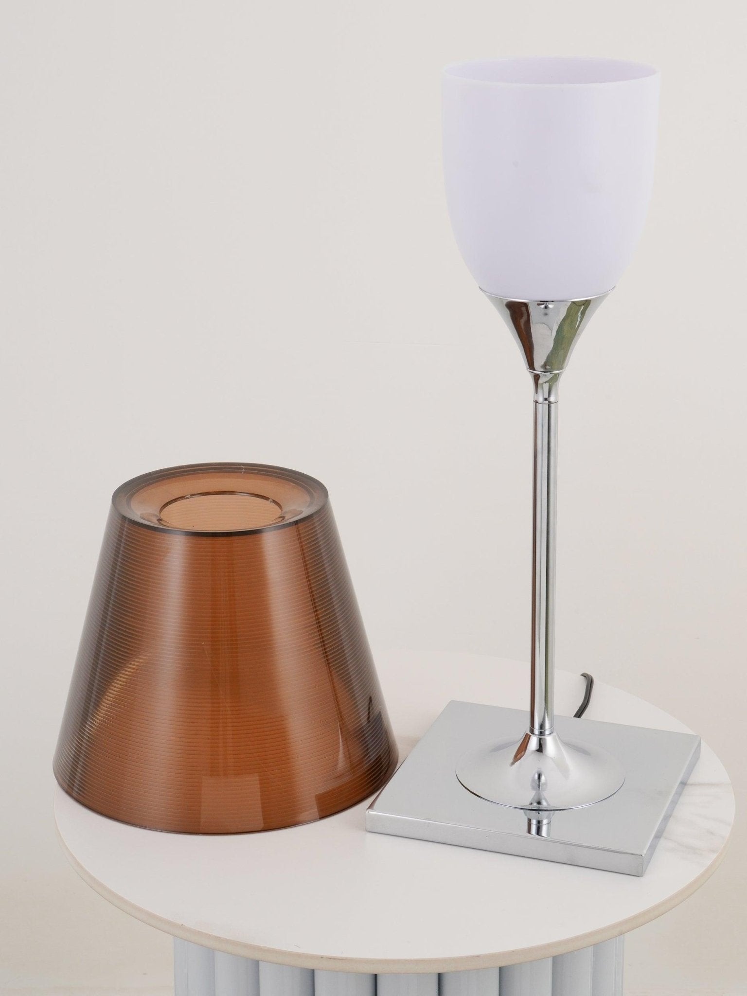 Bravon Plastic Table Lamp-Neutral Decor