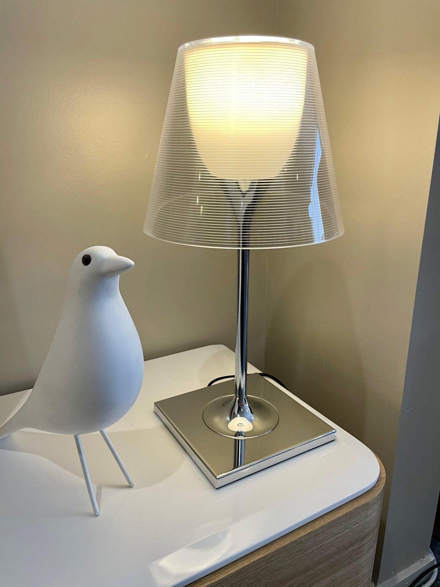 Bravon Plastic Table Lamp-Neutral Decor