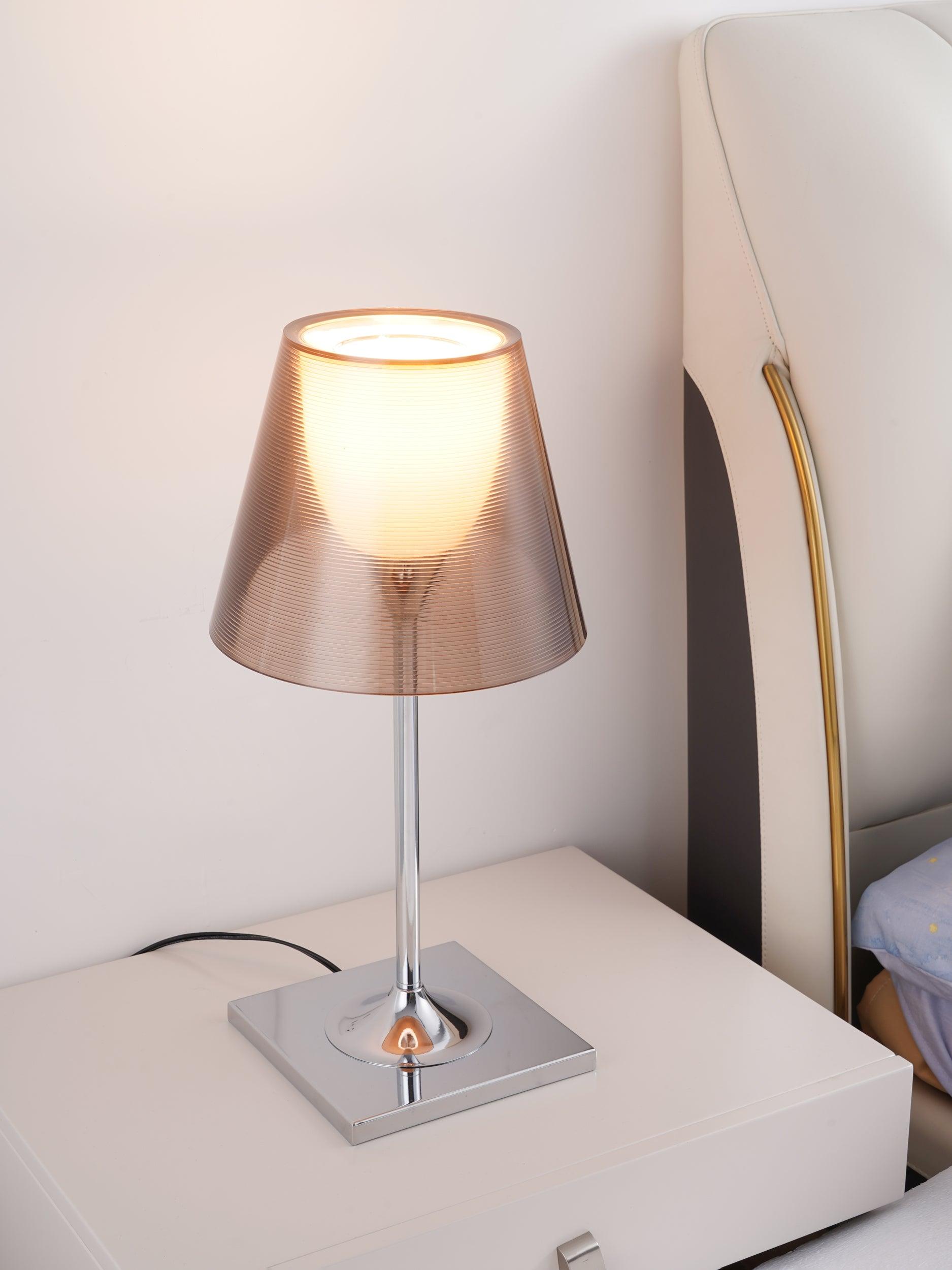 Bravon Plastic Table Lamp-Neutral Decor