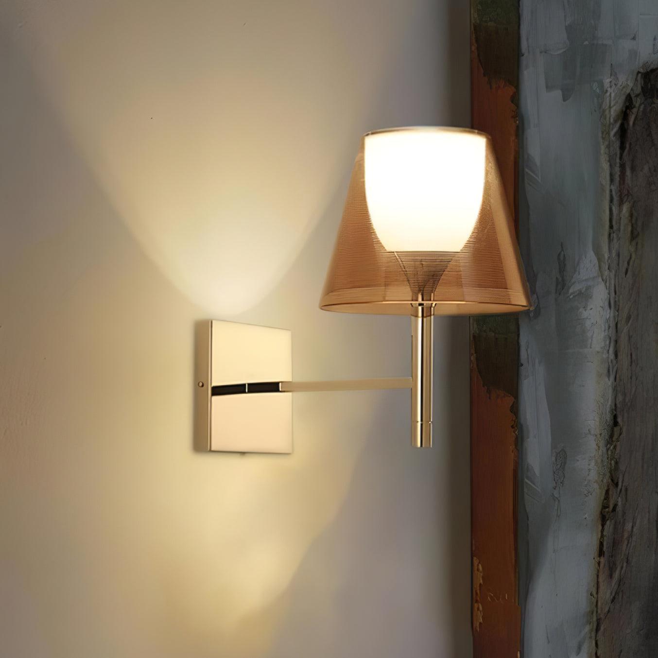 Orsore Chrome Prism Fabric Wall Lamp-Neutral Decor