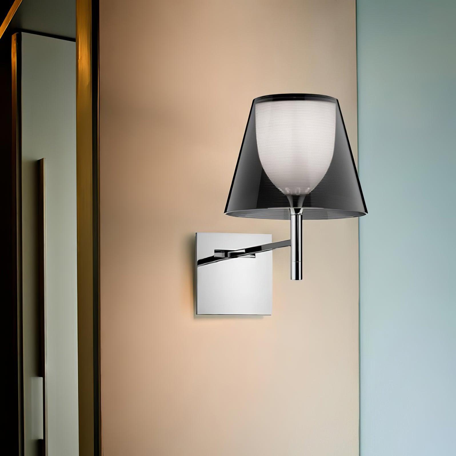 Orsore Chrome Prism Fabric Wall Lamp-Neutral Decor