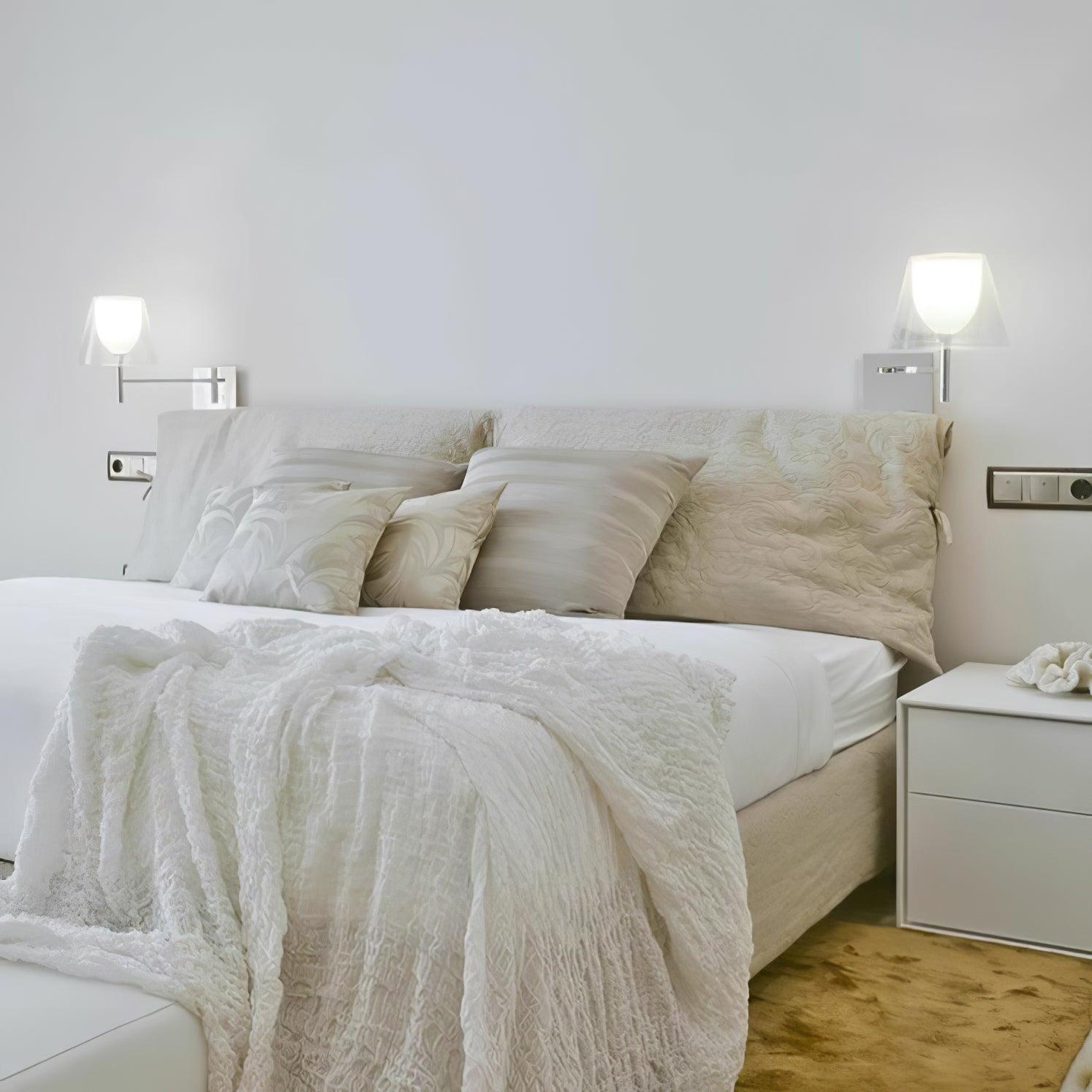 Orsore Chrome Prism Fabric Wall Lamp-Neutral Decor