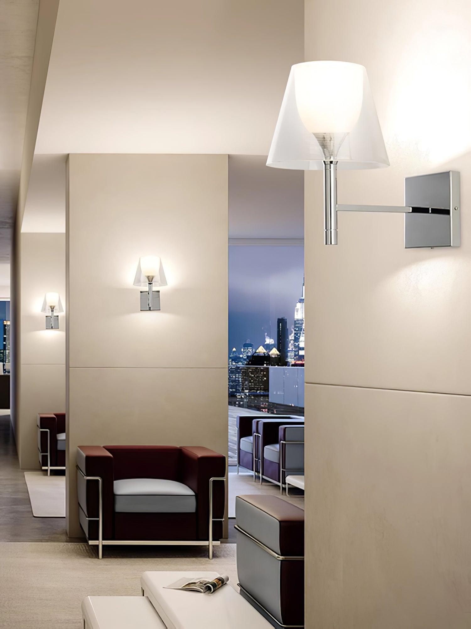 Orsore Chrome Prism Fabric Wall Lamp-Neutral Decor