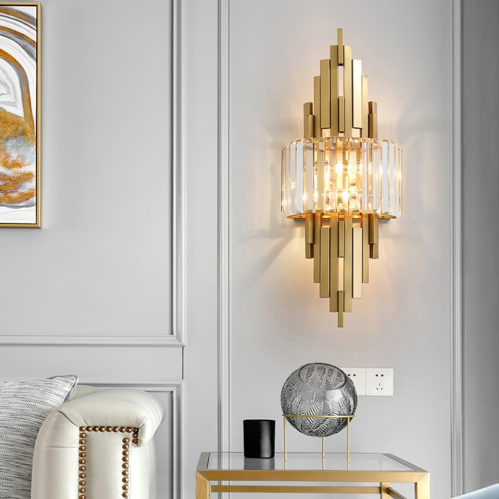 Voveliel Postmodern Luxury Crystal Glass Wall Lamp-Neutral Decor