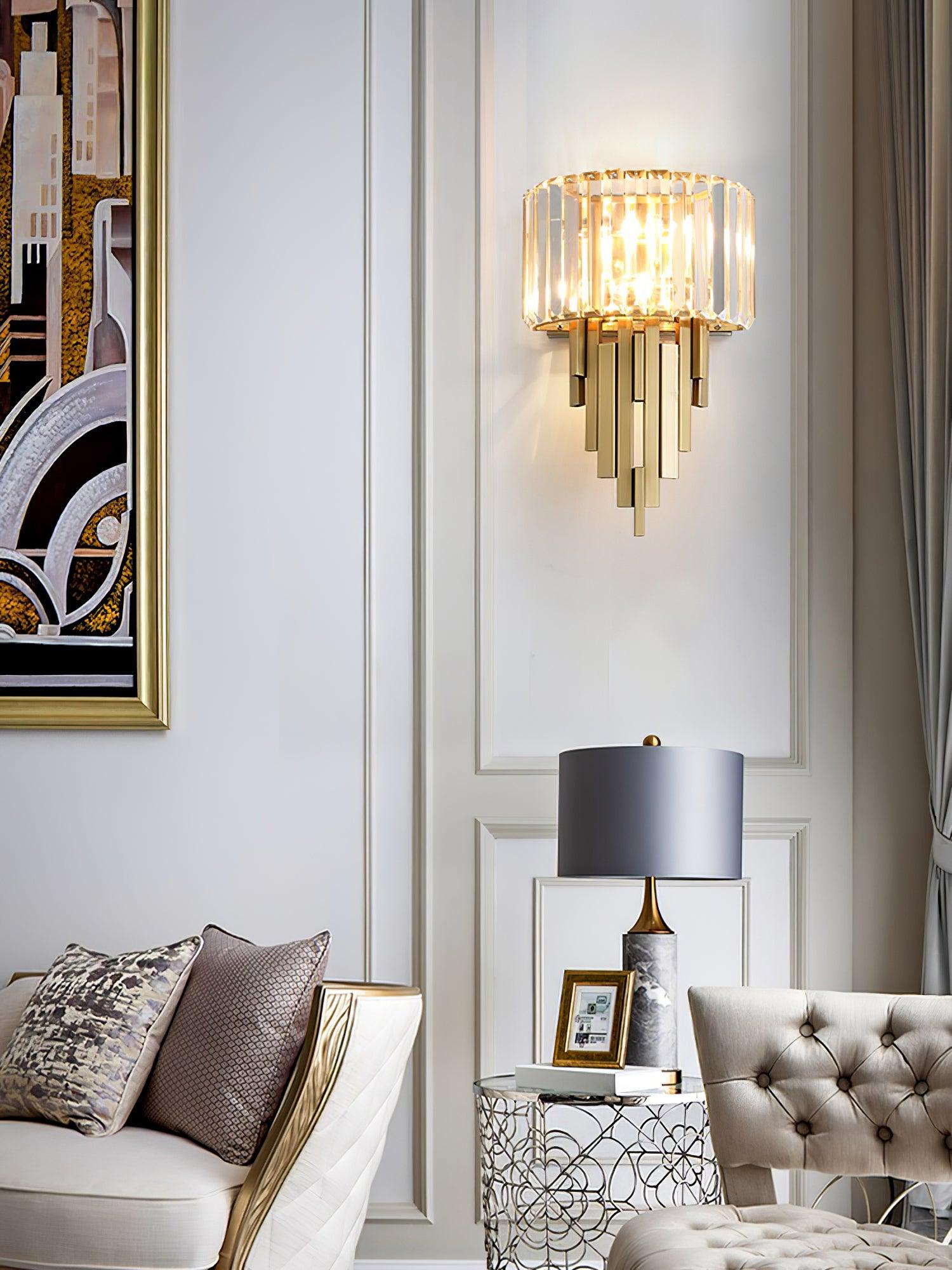Voveliel Postmodern Luxury Crystal Glass Wall Lamp-Neutral Decor