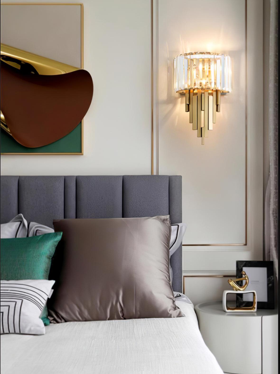 Voveliel Postmodern Luxury Crystal Glass Wall Lamp-Neutral Decor