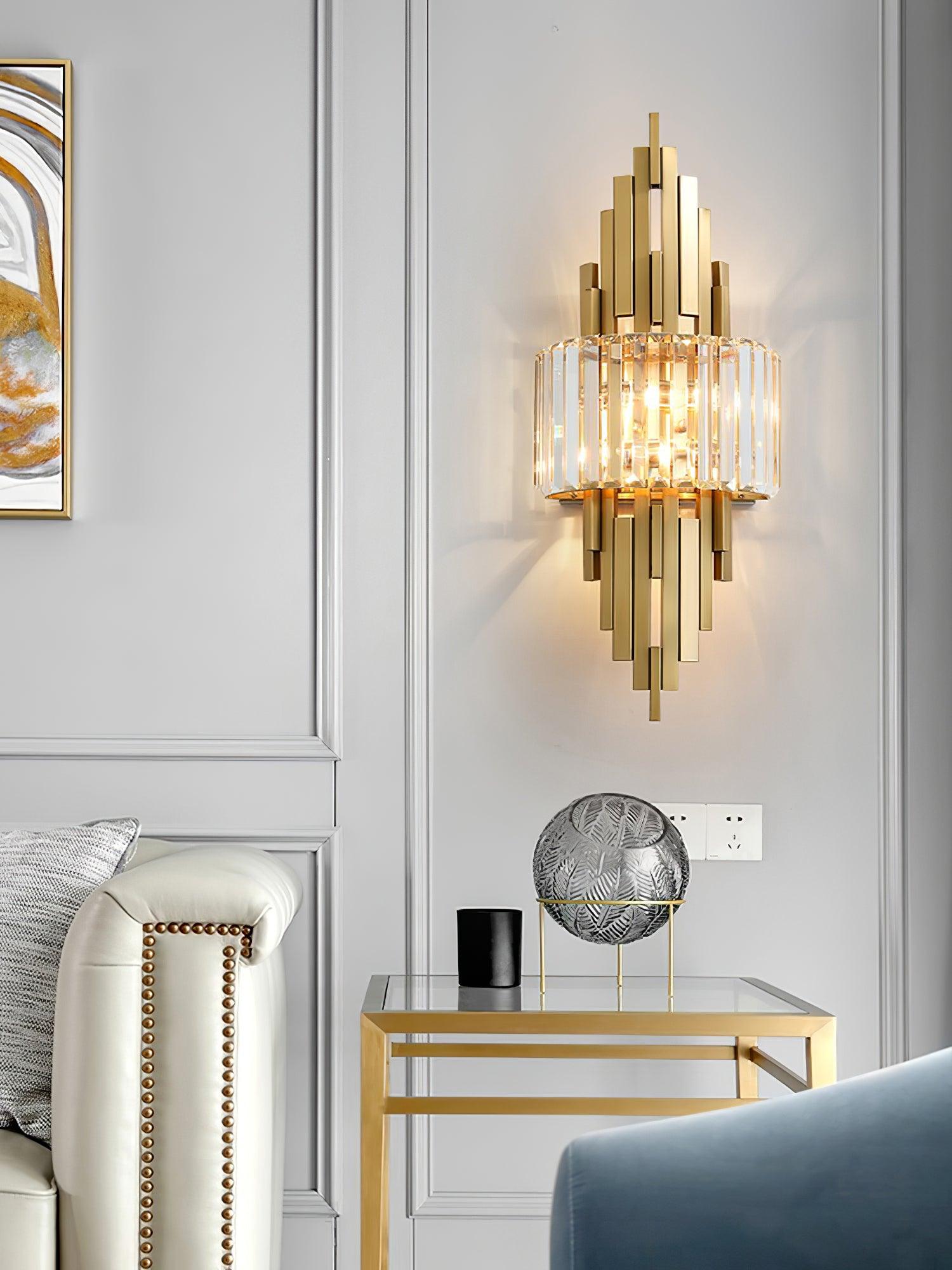 Voveliel Postmodern Luxury Crystal Glass Wall Lamp-Neutral Decor