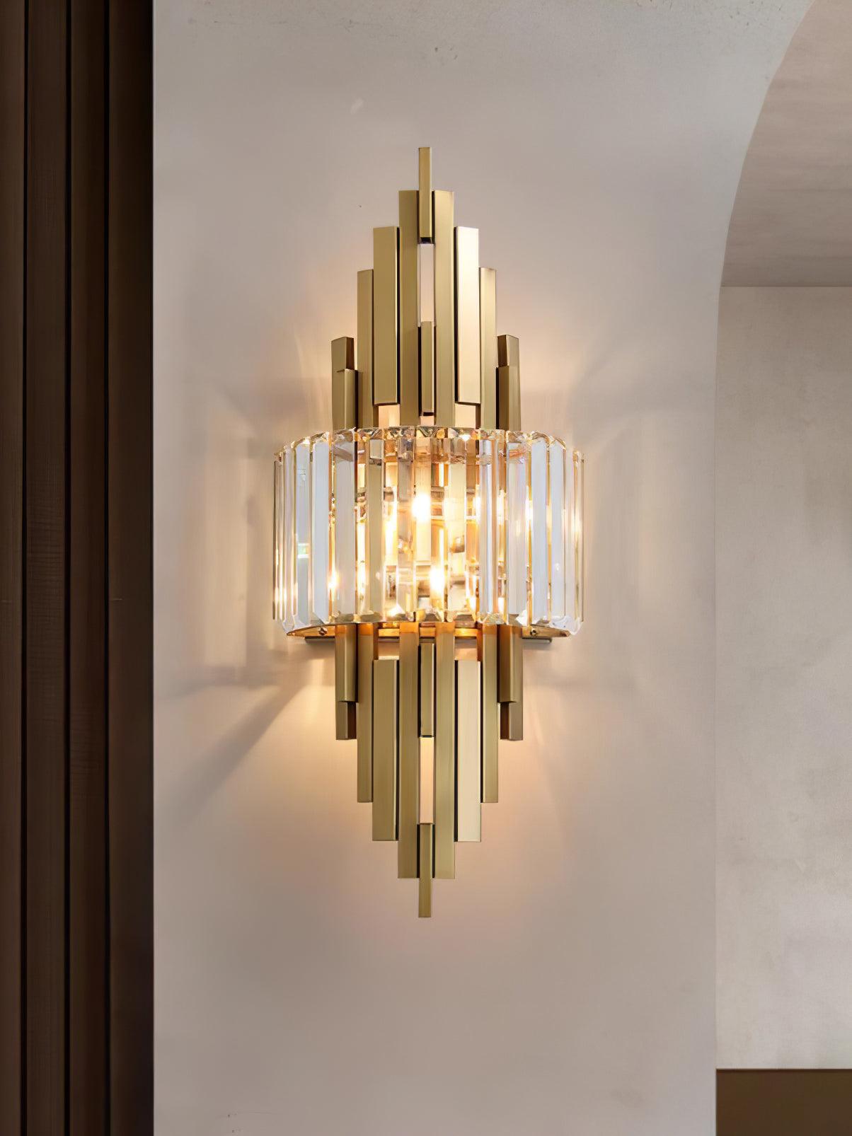Voveliel Postmodern Luxury Crystal Glass Wall Lamp-Neutral Decor
