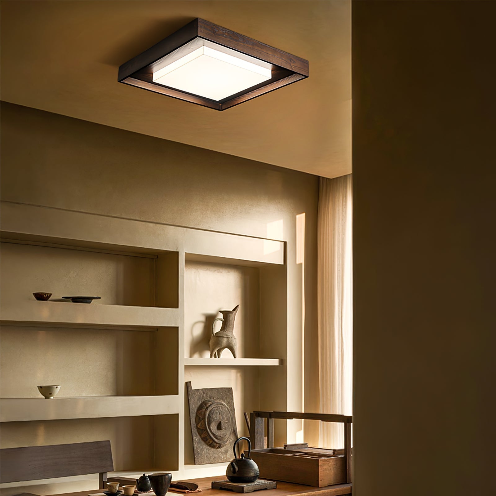 Auro Rustic Wood Ceiling Light-Neutral Decor
