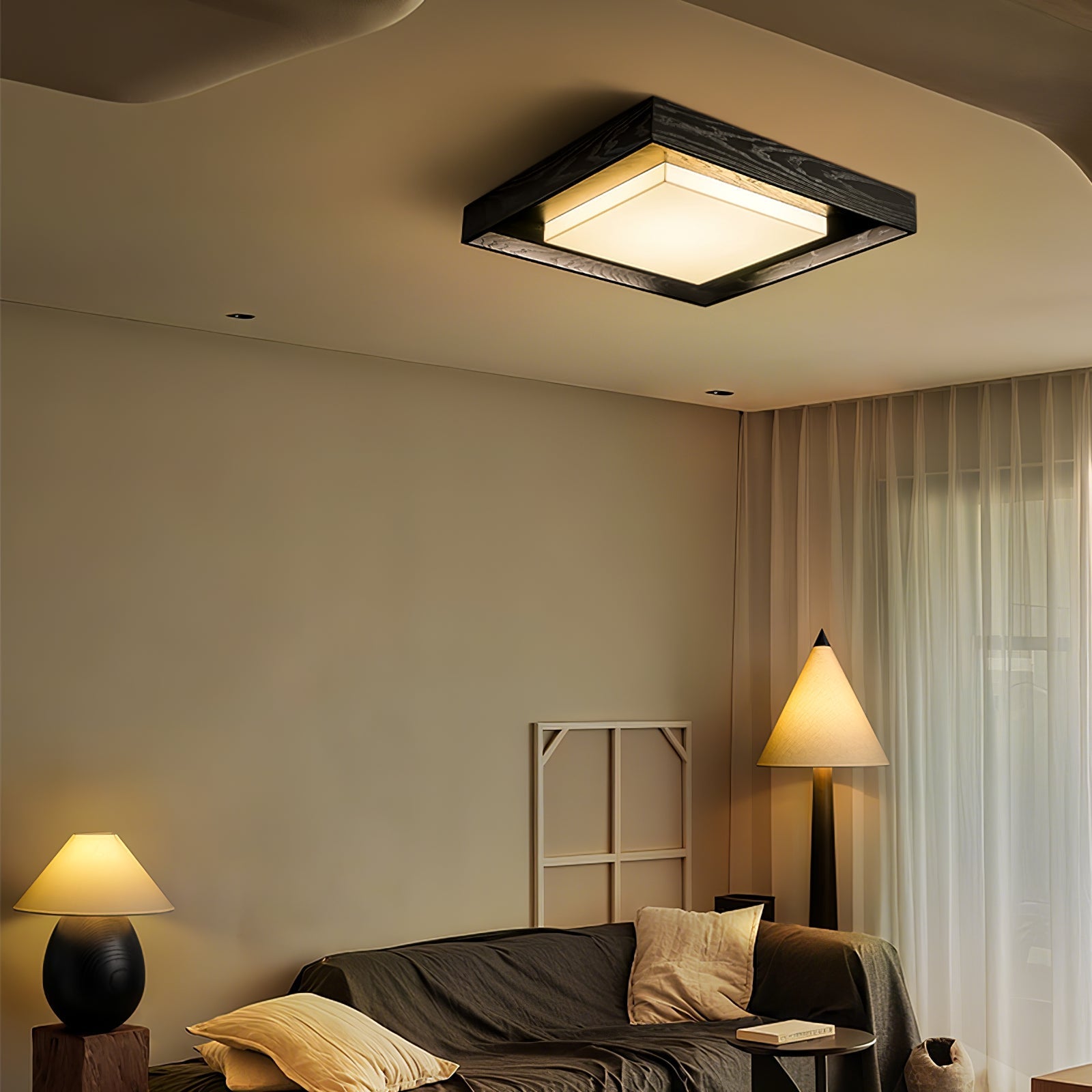 Auro Rustic Wood Ceiling Light-Neutral Decor