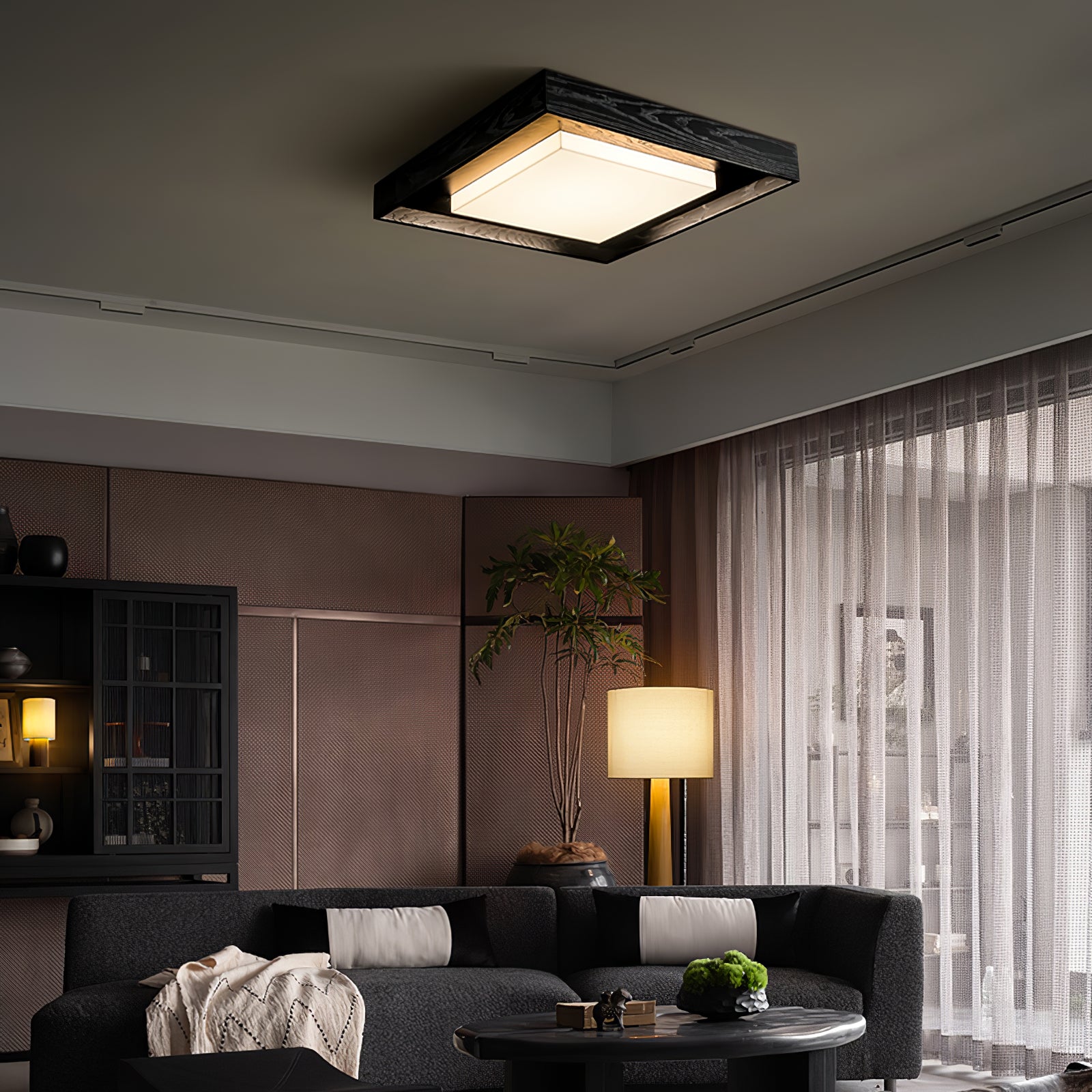 Auro Rustic Wood Ceiling Light-Neutral Decor