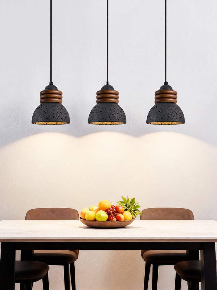 Riso Ring Black Travertine Pendant Lamp-Neutral Decor