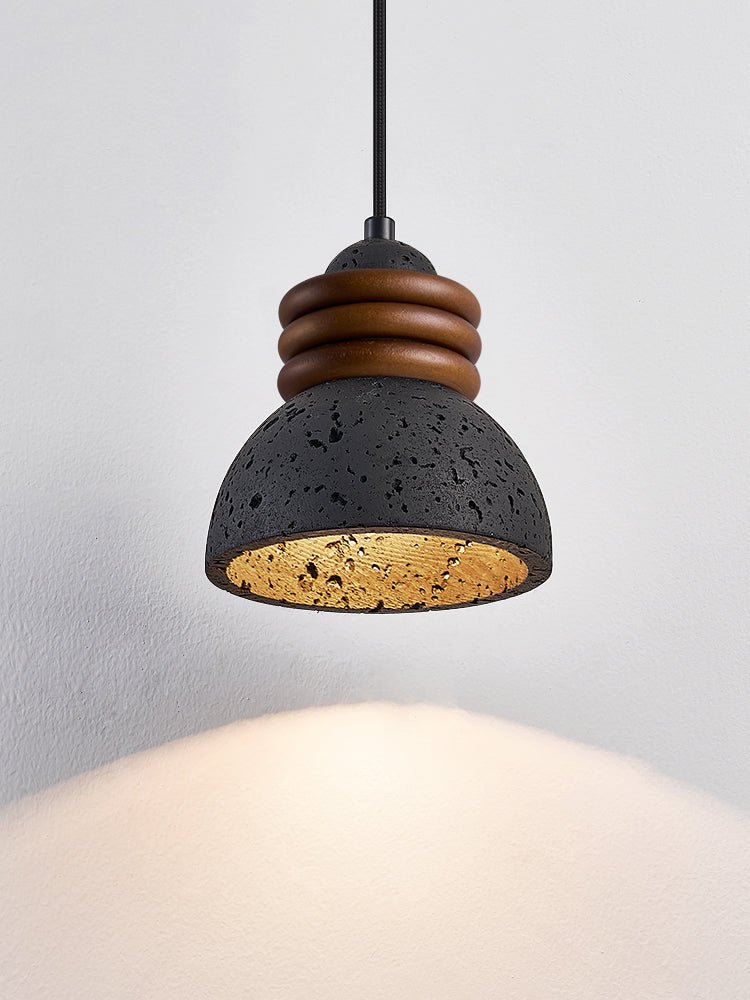 Riso Ring Black Travertine Pendant Lamp-Neutral Decor