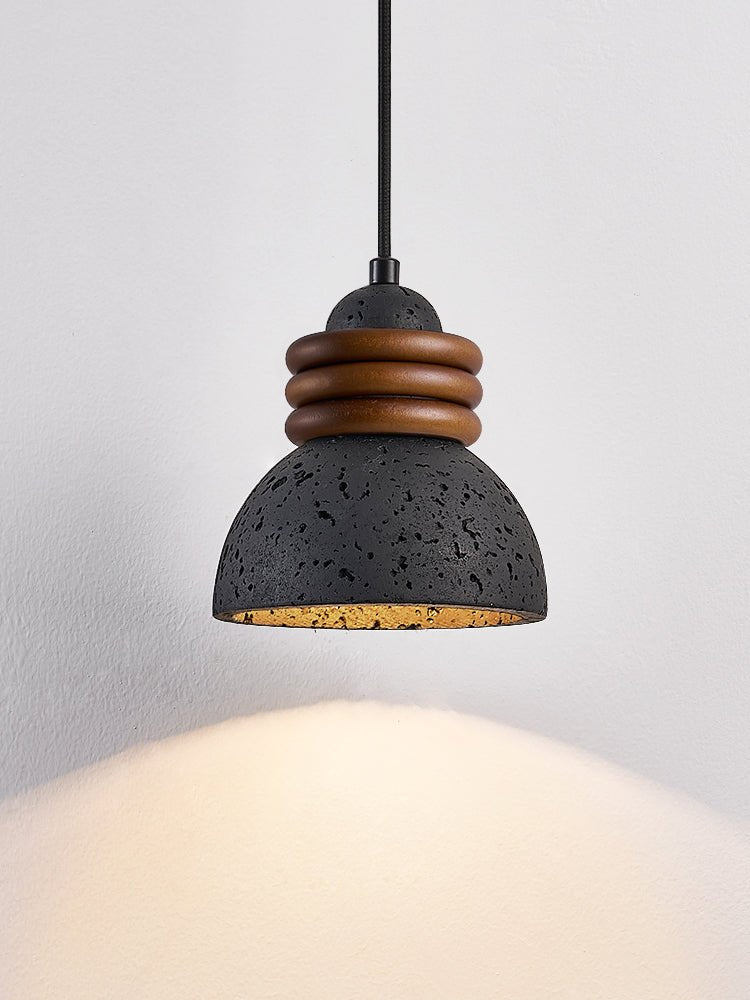 Riso Ring Black Travertine Pendant Lamp-Neutral Decor