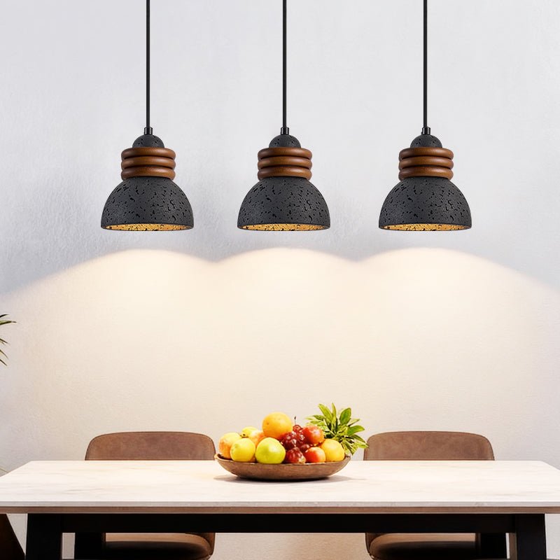 Riso Ring Black Travertine Pendant Lamp-Neutral Decor