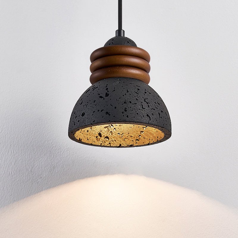 Riso Ring Black Travertine Pendant Lamp-Neutral Decor