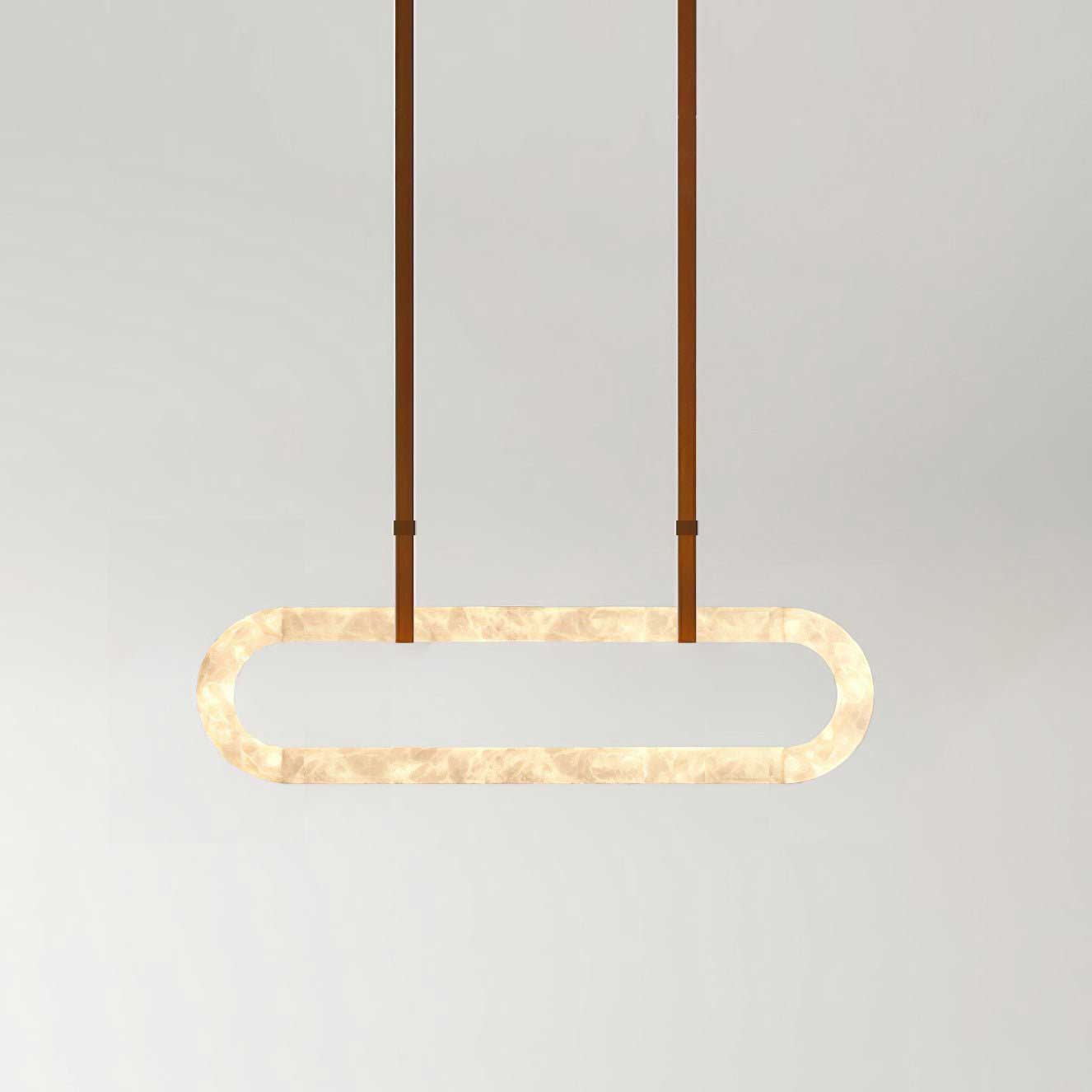 Kurve Chandelier Alabaster Ring Artificial leather