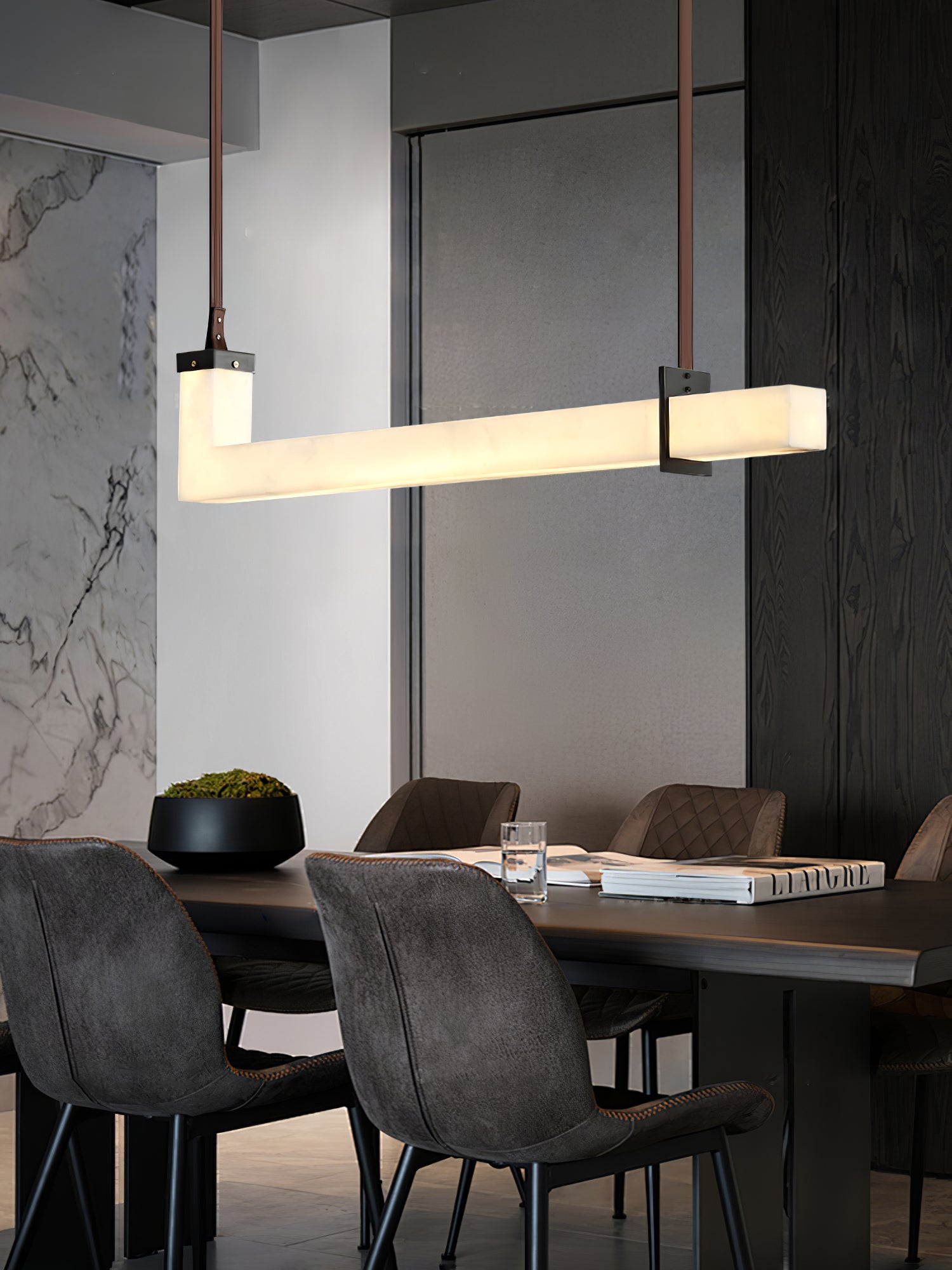 Astra Linear Alabaster Pendant Light-Neutral Decor