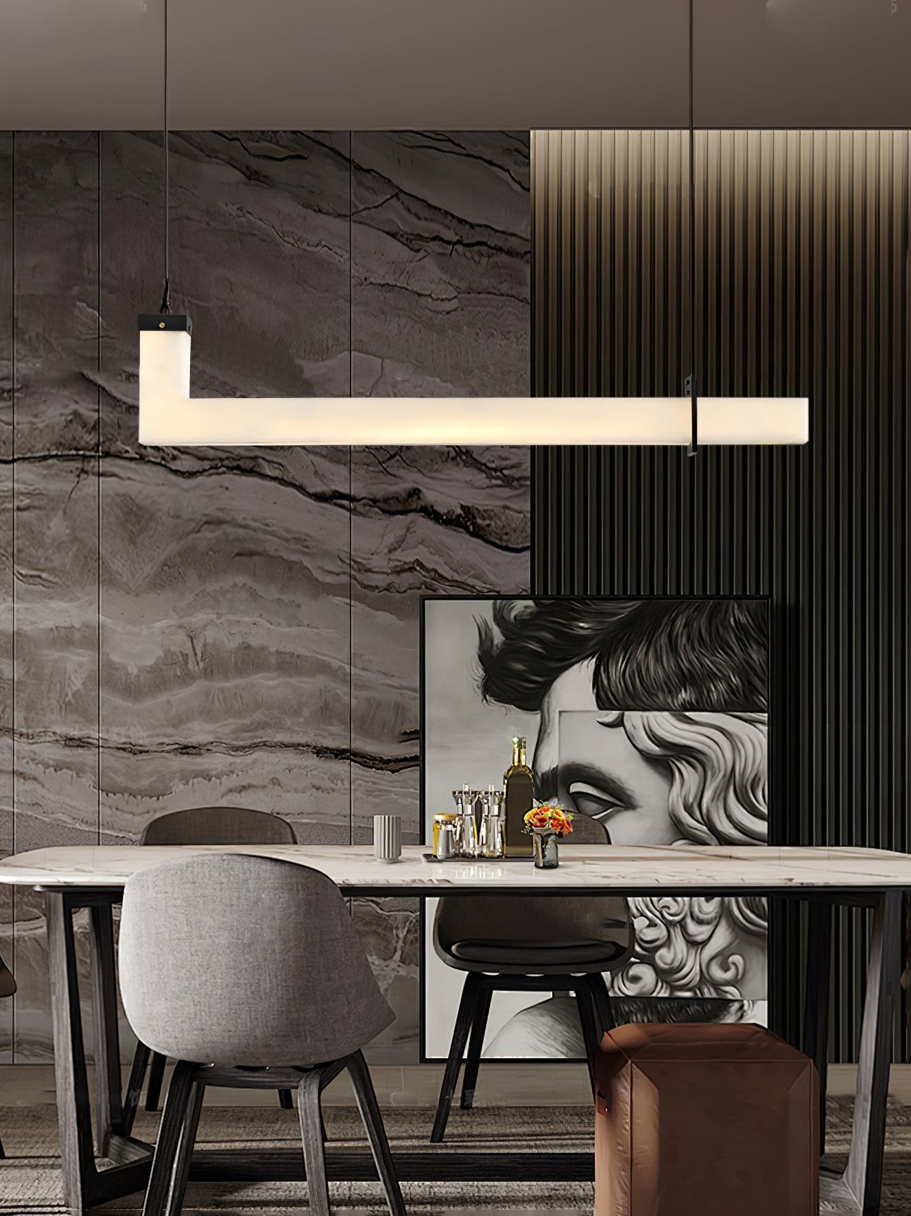 Astra Linear Alabaster Pendant Light-Neutral Decor