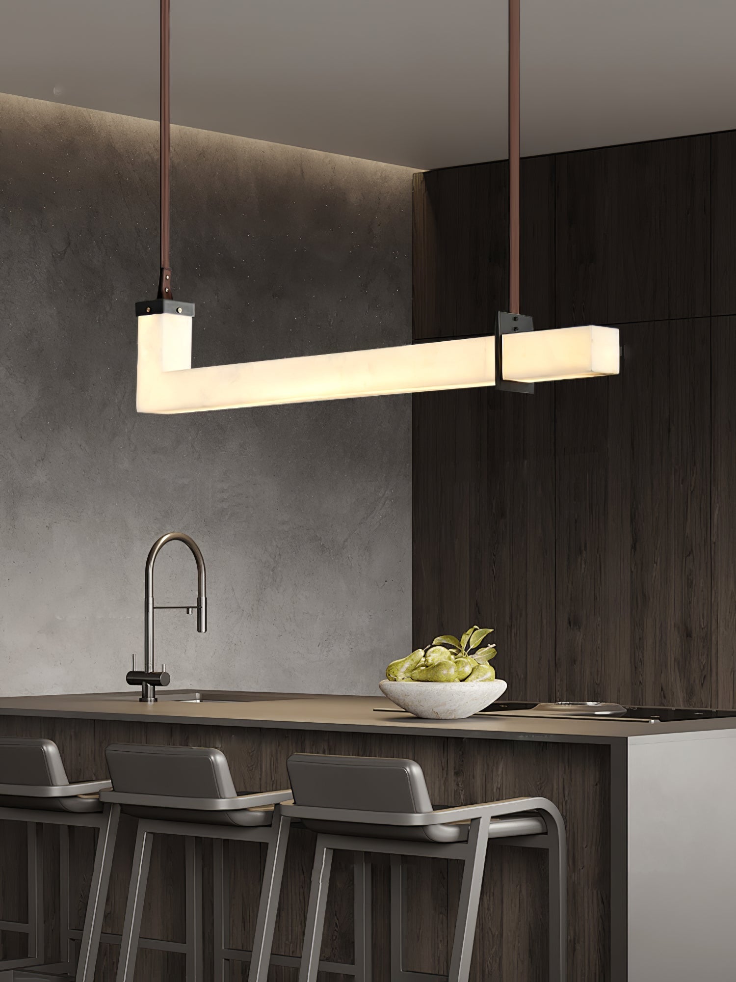 Astra Linear Alabaster Pendant Light-Neutral Decor