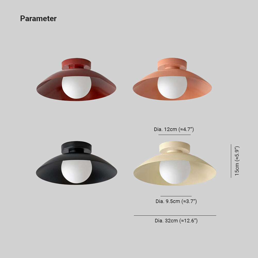 Arisha Modern Flush Mount Ceiling Light Black Red Pink Yellow Bedroom - Neutral Decor