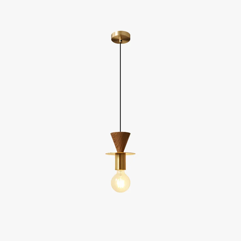 Valentina Modern Simple Pendant Light Copper Walnut Bedroom Dining Room - Neutral Decor