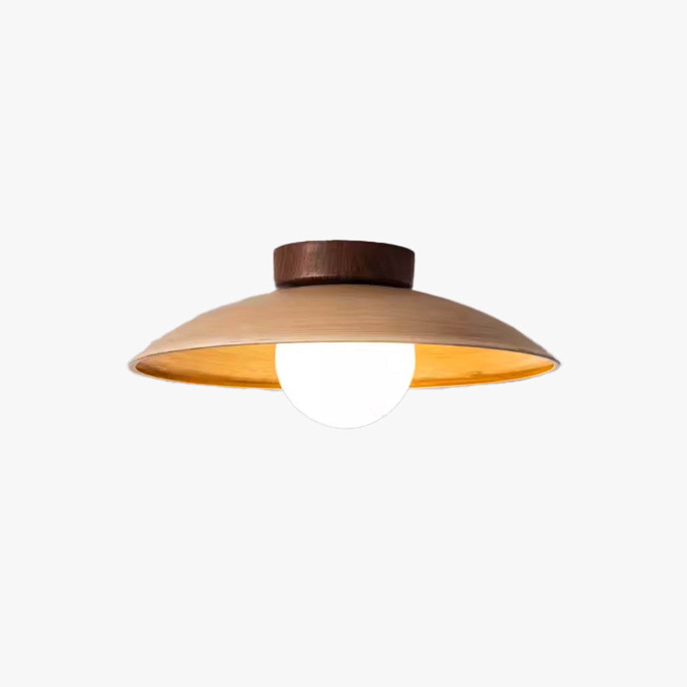 Muto Vintage Flush Mount Ceiling Light Wood/Metal/Glass Bar/Hotel - Neutral Decor