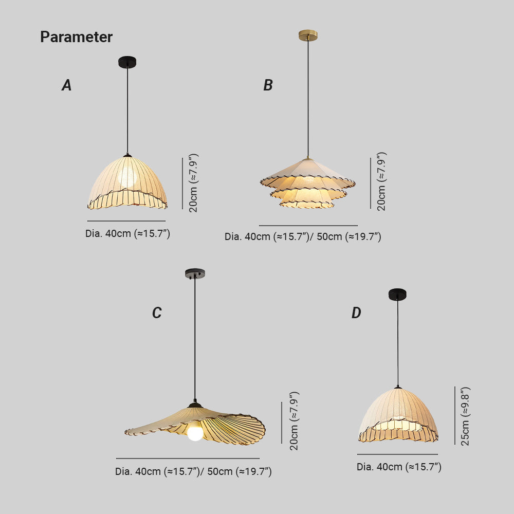Ritta Boho Decorative LED Pendant Light Yellow Fabric Bedroom Restaurant
