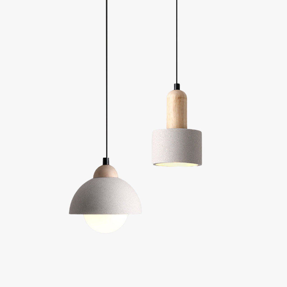 Muto Modern Pendant Light Cement White Bedroom/Kitchen Island - Neutral Decor
