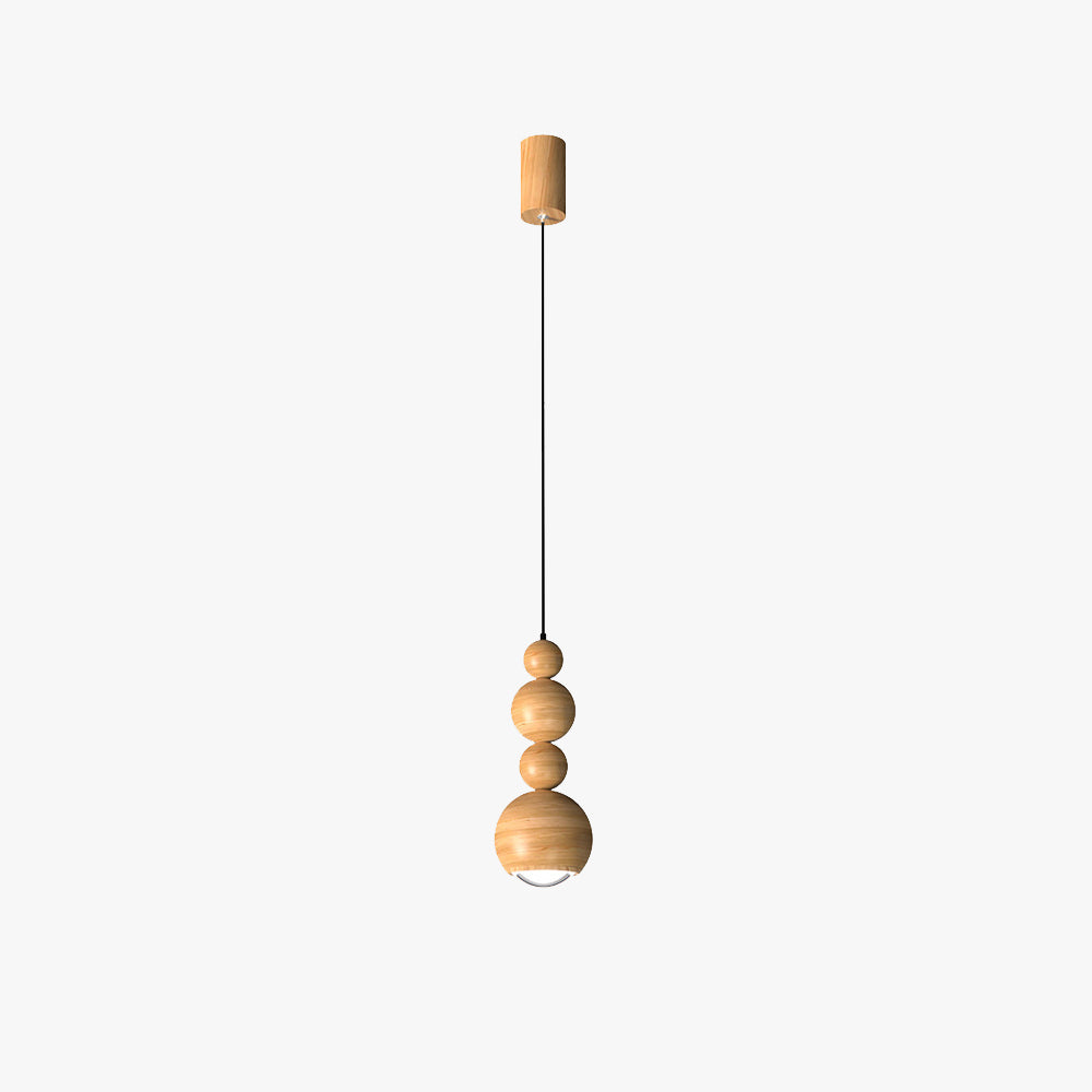 Muto Vintage LED Pendant Globe Light White Metal Wood Bedroom - Neutral Decor