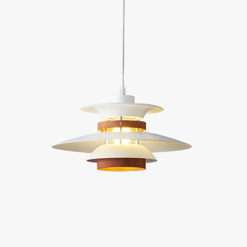 Valentina Modern Pendant Light Black/White/Wood Metal Dining Room - Neutral Decor