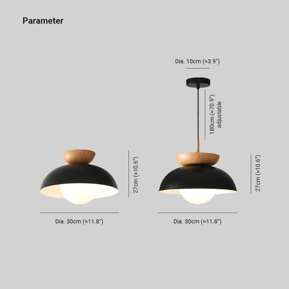 Muto Nordic Pendant Light/Flush Mount Ceiling Light Wood/Metal Black Kitchen Balcony - Neutral Decor