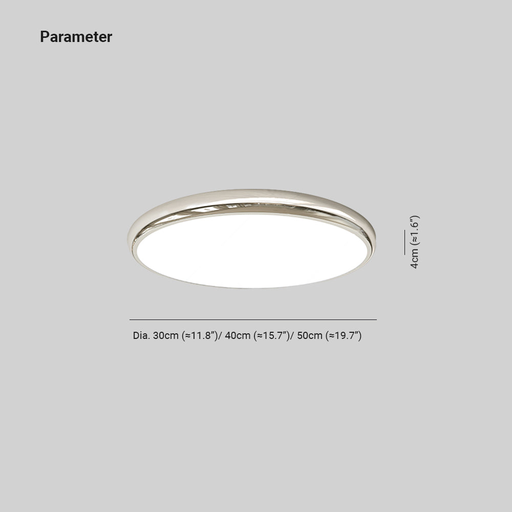Muto Retro Circle Flush Mount Ceiling Light White Metal Bedroom - Neutral Decor