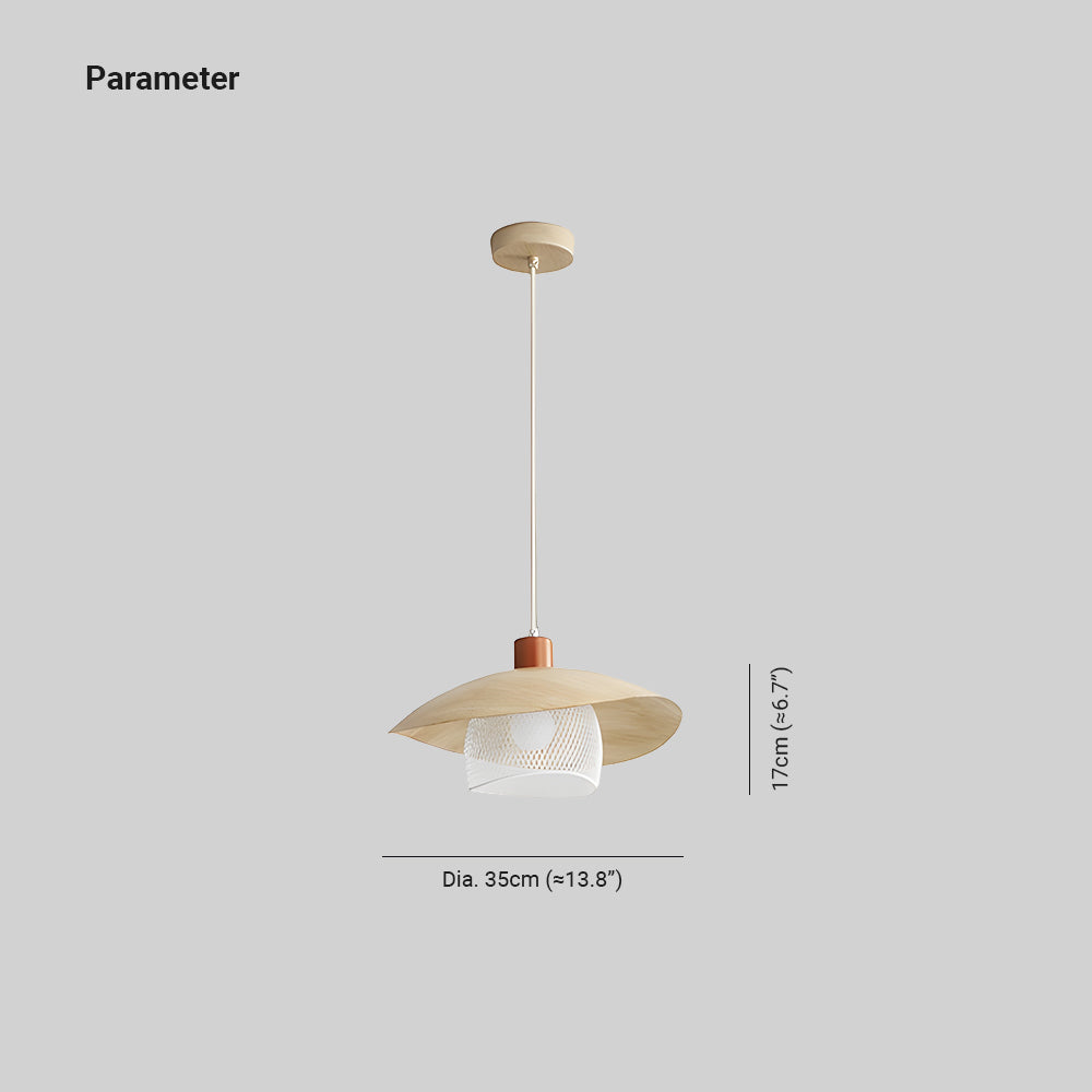 Arisha Modern LED Pendant Light Beige/Green/Wood Dining Room - Neutral Decor