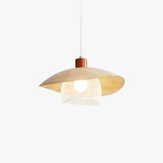 Arisha Modern LED Pendant Light Beige/Green/Wood Dining Room - Neutral Decor