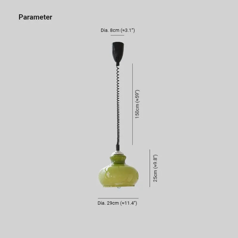 Valentina Retro Simple Pendant Light Living Room Green Living Room - Neutral Decor
